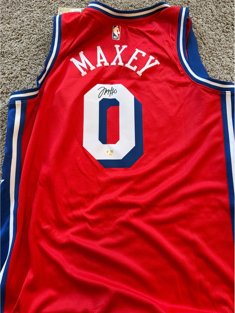 Tyrese Maxey signed Philadelphia 76ers authentic jersey Fanatics COA